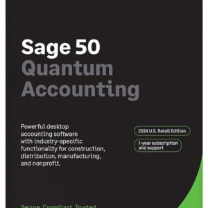 SAGE 50 QUANTUM ACCOUNTING 2024 U.S. 3-USER 1-YEAR SUBSCRIPTION
