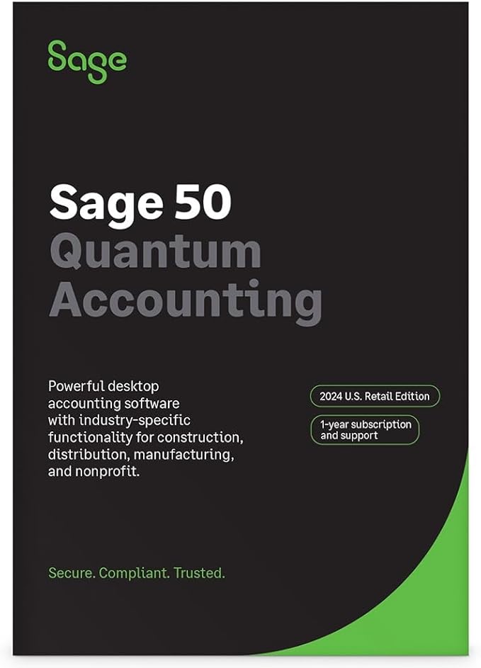 SAGE 50 QUANTUM ACCOUNTING 2024 U.S. 3-USER 1-YEAR SUBSCRIPTION