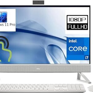 Dell Inspiron 27 7720 All-in-One 27" Touchscreen FHD Business AIO Desktop Computer, 13th Gen Intel 10-Core i7-1355U, 32GB DDR4 RAM, 1TB PCIe SSD, GeForce MX550, WiFi 6E, White, Windows 11 Pro