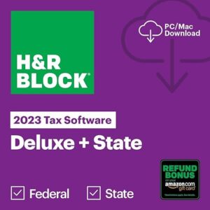 H&R Block Tax Software Deluxe + State 2023