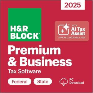 H&R Block Tax Software Premium & Business 2025 Win [PC Online code]